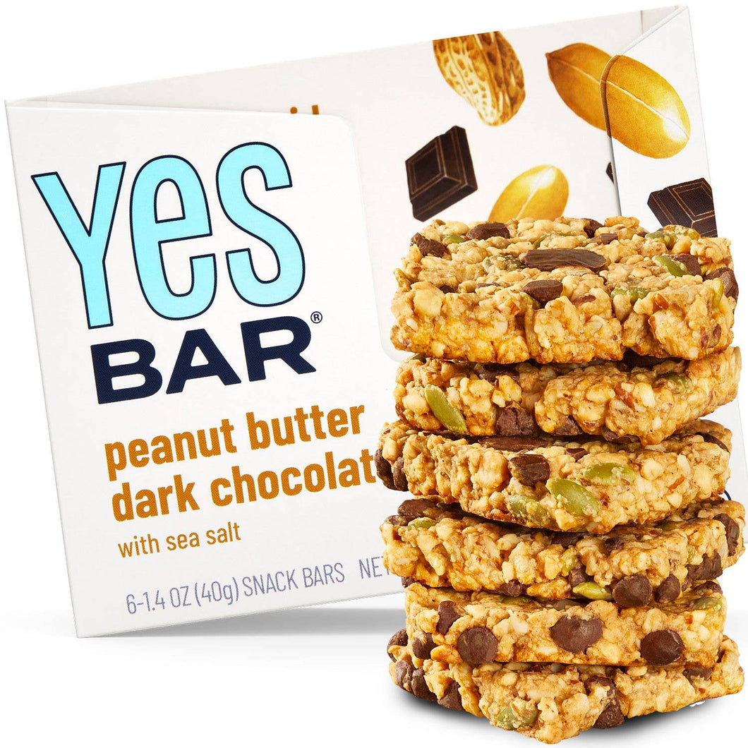 YES BAR - World's Best Tasting Snack Bar® - Peanut Butter Dark Chocolate - Gourmet Plant-Based Snack Bar